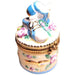 Baby Shoes Keepsake Box for New Parents Porcelain Limoges baby limoges box babies maternity French Trinket Box