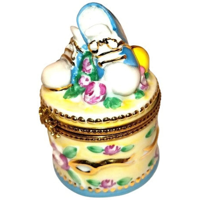 Baby Shoes Keepsake Box for New Parents Porcelain Limoges baby limoges box babies maternity French Trinket Box