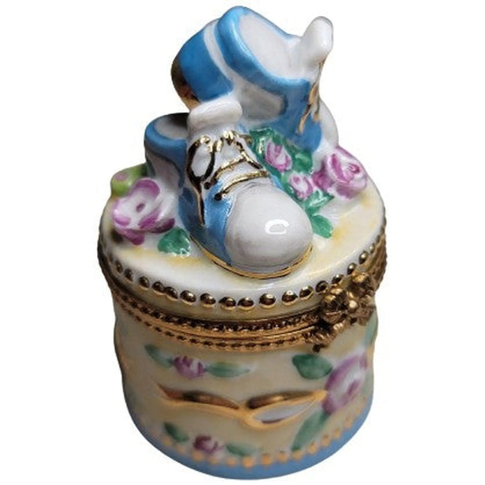 Baby Shoes Keepsake Box for New Parents Porcelain Limoges baby limoges box babies maternity French Trinket Box