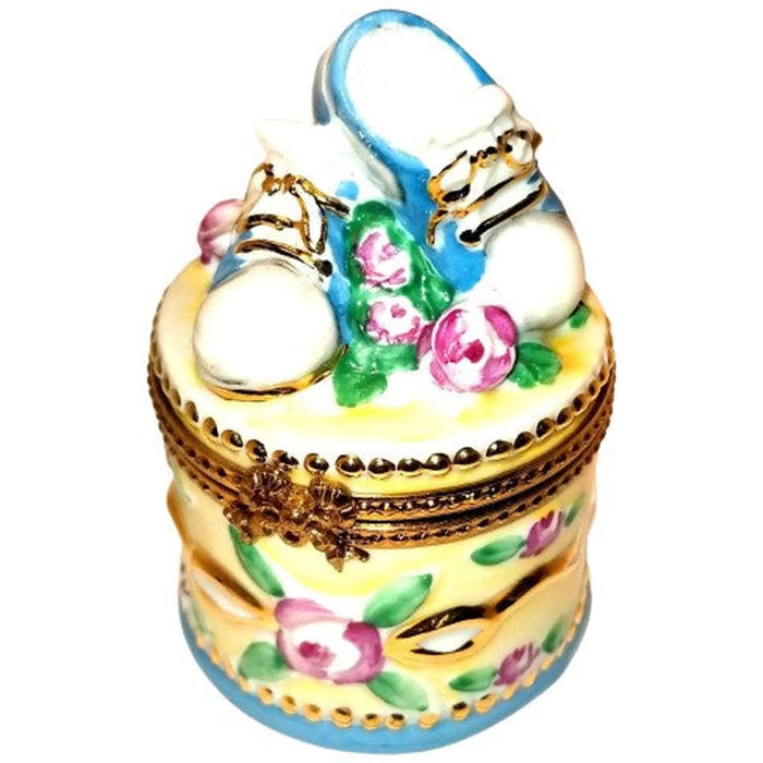 Baby Shoes Keepsake Box for New Parents Porcelain Limoges baby limoges box babies maternity French Trinket Box