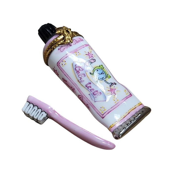 Baby Toothpaste Limoges Box for New Parents Porcelain Limoges Baby French Trinket Box