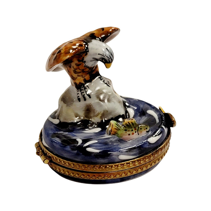 Bald Eagle Catching Prey-bird limoges boxes-CH3S387