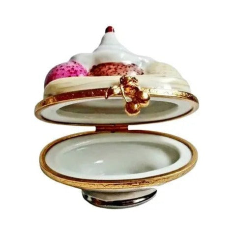 Hand-painted Banana Split Limoges box, French artistry for lovers of fine art
