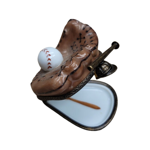 Baseball Glove Figurine for Sports Fans Porcelain Limoges sports French Trinket Box