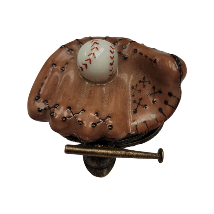 Baseball Glove Figurine for Sports Fans Porcelain Limoges sports French Trinket Box