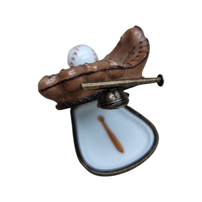 Baseball Glove Figurine for Sports Fans Porcelain Limoges sports French Trinket Box