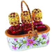 Basket with Perfume Bottles for Collectors Porcelain Limoges Perfume French Trinket Box