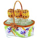 Basket with Perfume Bottles for Home Decor Porcelain Limoges Perfume French Trinket Box