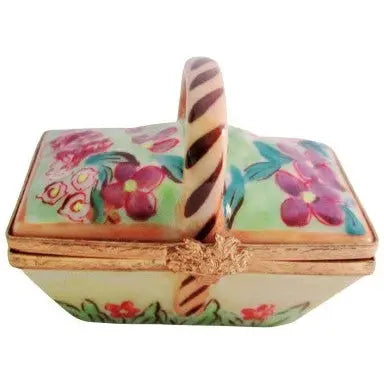Basket of Flowers for Elegant Décor Porcelain Limoges Flowers basket French Trinket Box