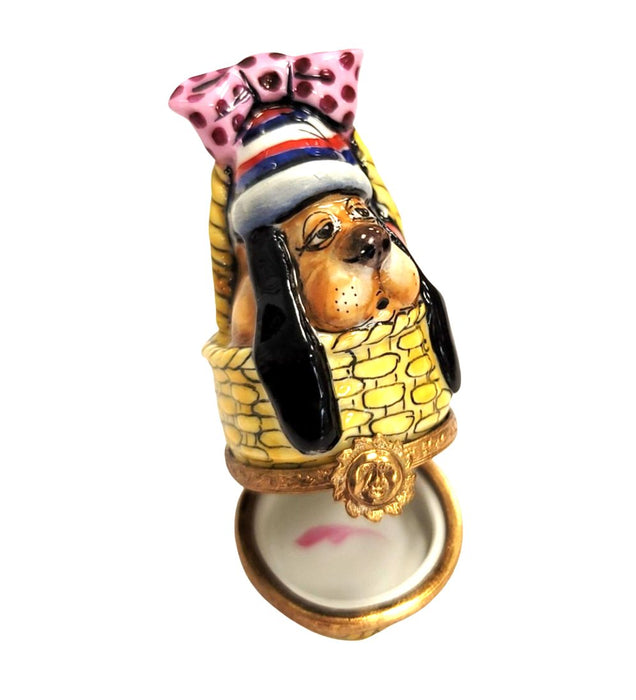 Bassett Hound Figurine for Dog Lovers Porcelain Limoges dog limoges box French Trinket Box