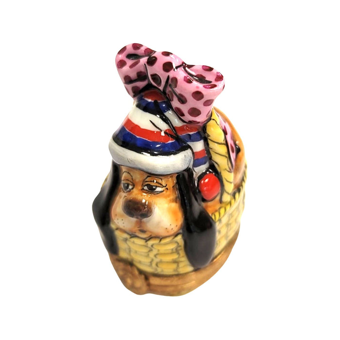 Bassett Hound Figurine for Dog Lovers Porcelain Limoges dog limoges box French Trinket Box
