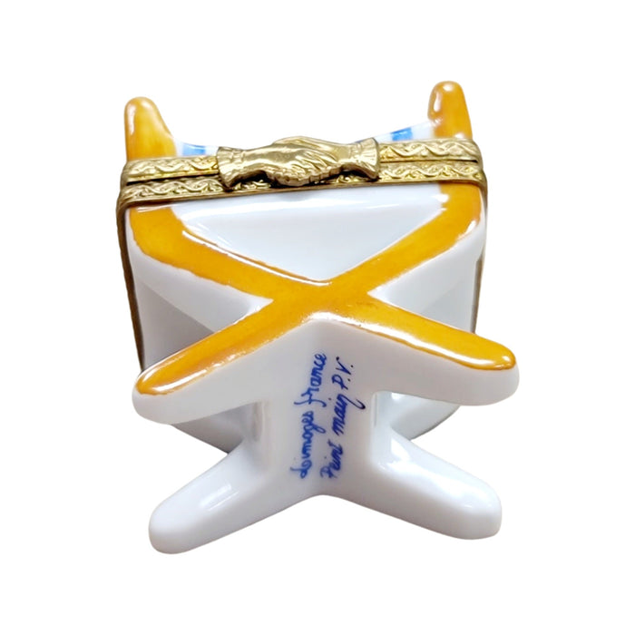 Beach Chair Figurine Delight for Beach Lovers Porcelain Limoges beach ocean French Trinket Box