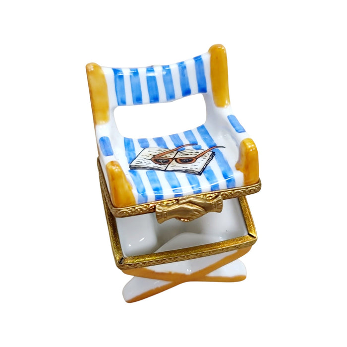 Beach Chair Limoges Box Porcelain Figurine-beach ocean-CH2P187