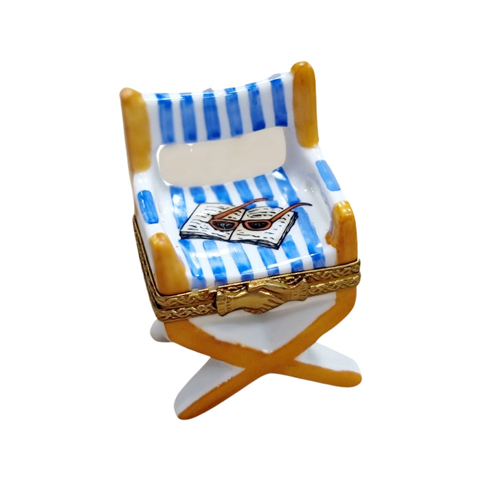 Beach Chair Limoges Box Porcelain Figurine-beach ocean-CH2P187