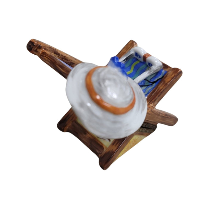 Seahorse Beach Chair Figurine Porcelain Limoges beach ocean French Trinket Box