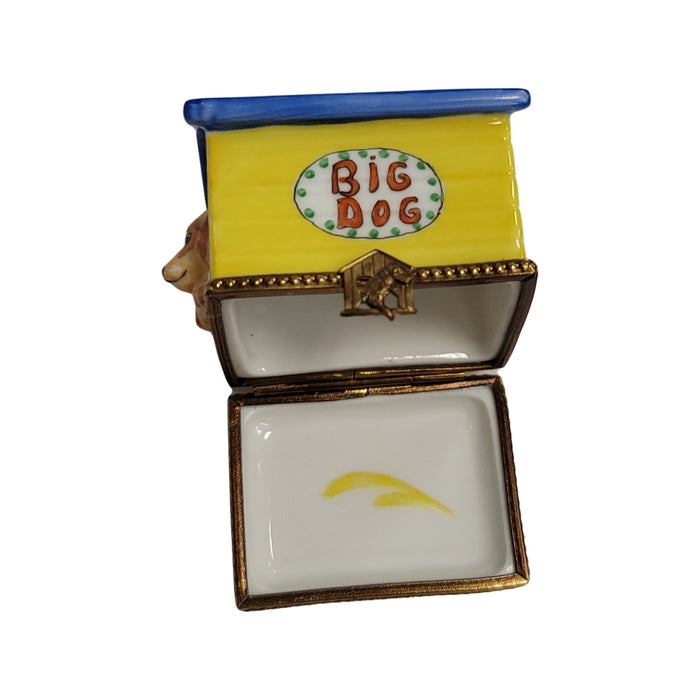 Big Dog Limoges Box for Dog Lovers Porcelain Limoges Dog Winter French Trinket Box