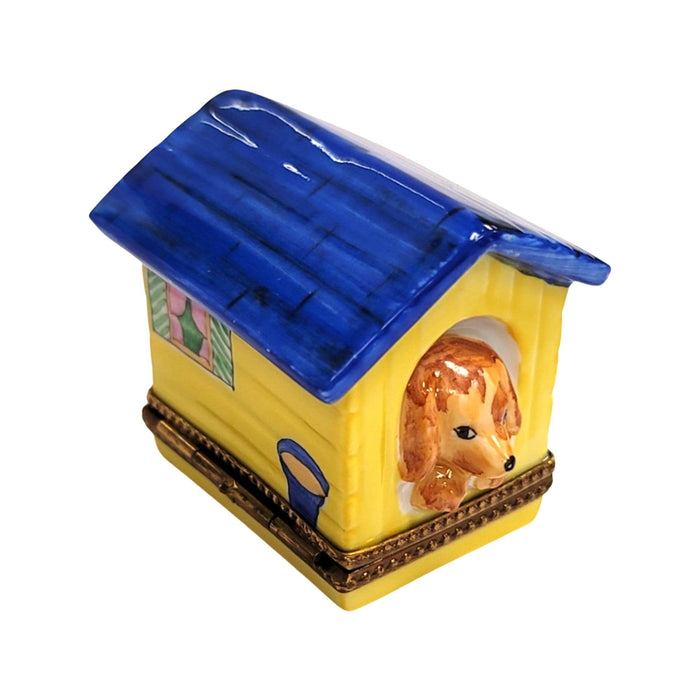 Big Dog Limoges Box for Dog Lovers Porcelain Limoges Dog Winter French Trinket Box