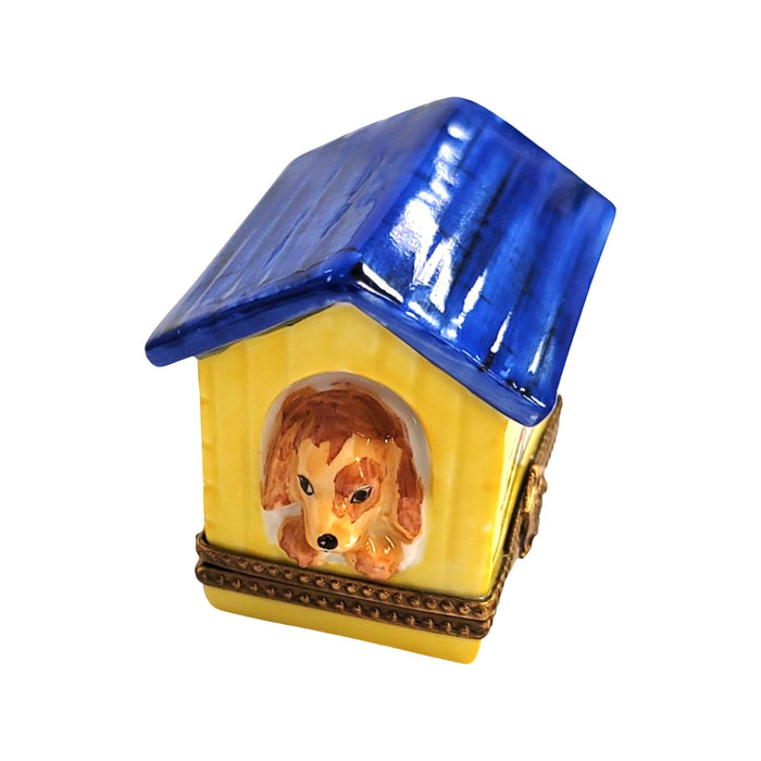 Big Dog Limoges Box for Dog Lovers Porcelain Limoges Dog Winter French Trinket Box