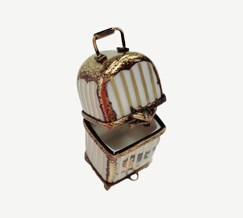 Bird in Cage Limoges Box for Collectors Porcelain Limoges parakeets bird French Trinket Box
