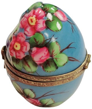 Birds and Blooms Limoges Box for Nature Lovers Porcelain Limoges egg bird French Trinket Box
