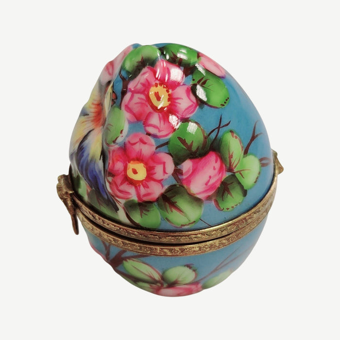 Birds and Blooms Limoges Box for Nature Lovers Porcelain Limoges egg bird French Trinket Box
