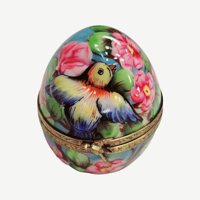 Birds and Blooms Limoges Box for Nature Lovers Porcelain Limoges egg bird French Trinket Box