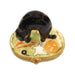Black Halloween Cat for Festive Decor Porcelain Limoges Cat Halloween French Trinket Box