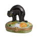 Black Halloween Cat for Festive Decor Porcelain Limoges Cat Halloween French Trinket Box