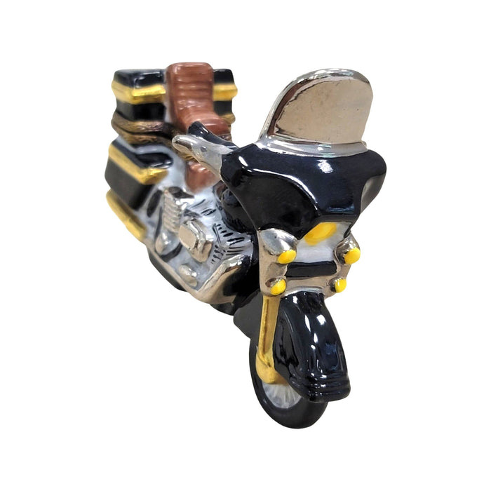Black Motorcycle bike Limoges Box Porcelain Figurine-vehicle-CH9J136