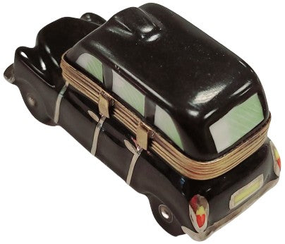 Black Taxi Limoges Box for Urban Collectors Porcelain Limoges vehicle travel French Trinket Box