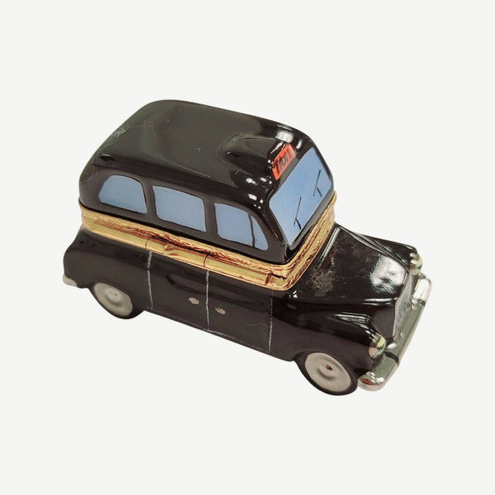 Black Taxi Limoges Box for Collectors Porcelain Limoges vehicle travel French Trinket Box