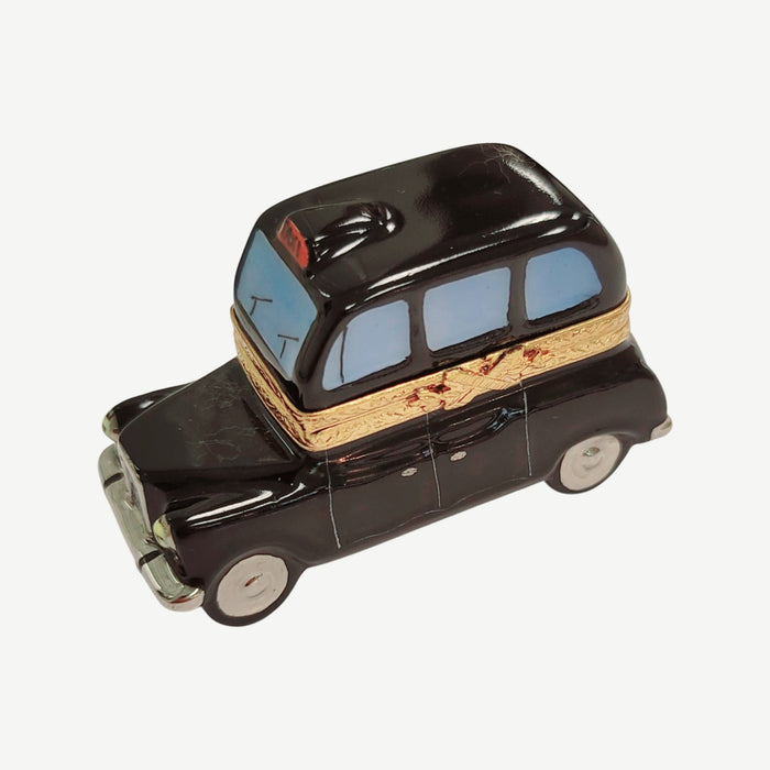Black Taxi Limoges Box for Collectors Porcelain Limoges vehicle travel French Trinket Box
