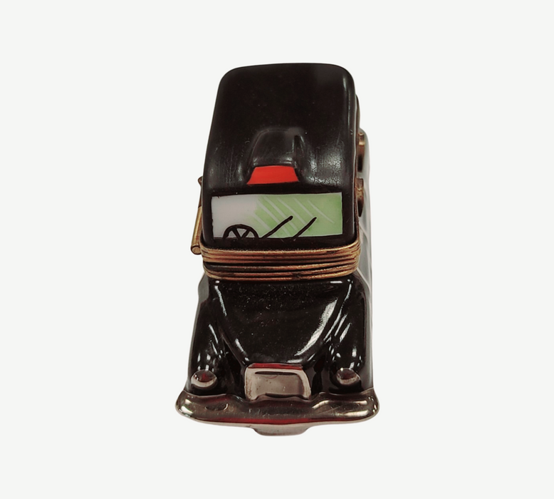 Black Taxi Limoges Box for Urban Collectors Porcelain Limoges vehicle travel French Trinket Box