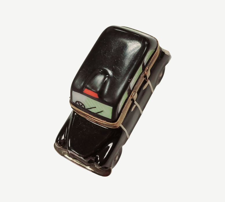 Black Taxi Limoges Box for Urban Collectors Porcelain Limoges vehicle travel French Trinket Box