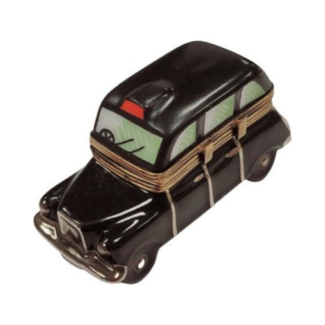 Genuine Black Taxi for Urban Limoges box painted by hand in France, from Limoges Boutique