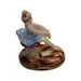 Blond Blue Ballerina Box for Collectors Porcelain Limoges art dance French Trinket Box