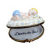 Blue Baby Dream Box for Newborn Gifts Porcelain Limoges Baby French Trinket Box
