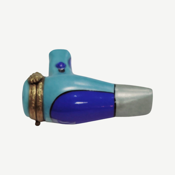 Blue Blow Hair Dryer Figurine for Collectors Porcelain Limoges fashion home French Trinket Box