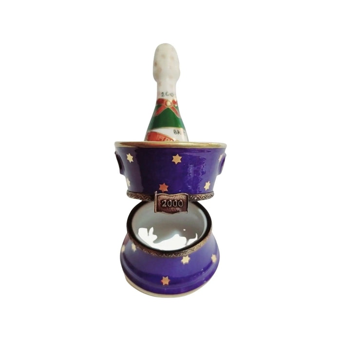 Blue Champagne Bucket Elegance for Celebrations Porcelain Limoges wine French Trinket Box