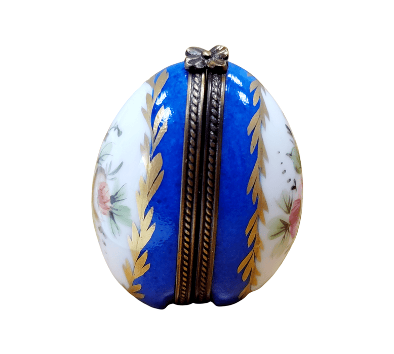 Blue Egg Perfume Box for Elegant Collectors Porcelain Limoges perfume egg French Trinket Box