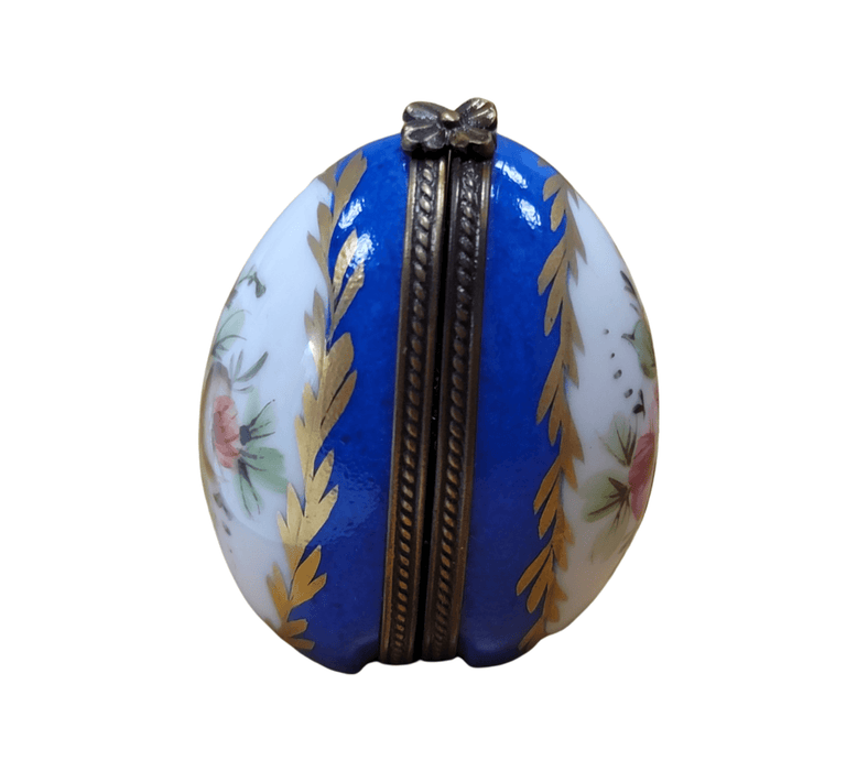 Blue Egg Perfume Box for Elegant Collectors Porcelain Limoges perfume egg French Trinket Box