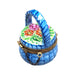 Blue Floral Elegance for Home Decor Porcelain Limoges basket French Trinket Box