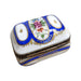 Blue Floral Limoges Box for Collectors Porcelain Limoges square French Trinket Box