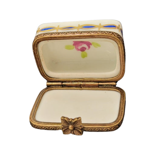Blue Floral Limoges Box for Elegant Gifting Porcelain Limoges square French Trinket Box