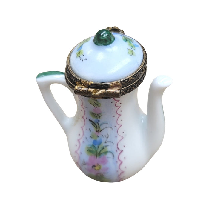 Blue Floral Limoges Teapot for Collectors Porcelain Limoges China French Trinket Box