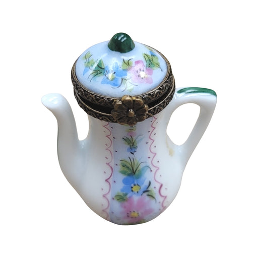 Blue Floral Limoges Teapot for Collectors Porcelain Limoges China French Trinket Box