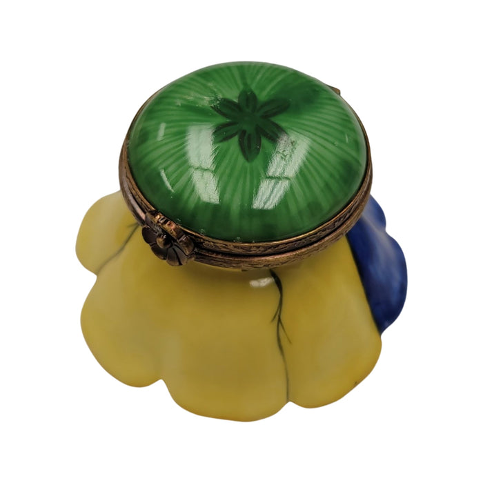 Blue Flower Bud Limoges Box for Elegant Gifting Porcelain Limoges valentine rose flower French Trinket Box