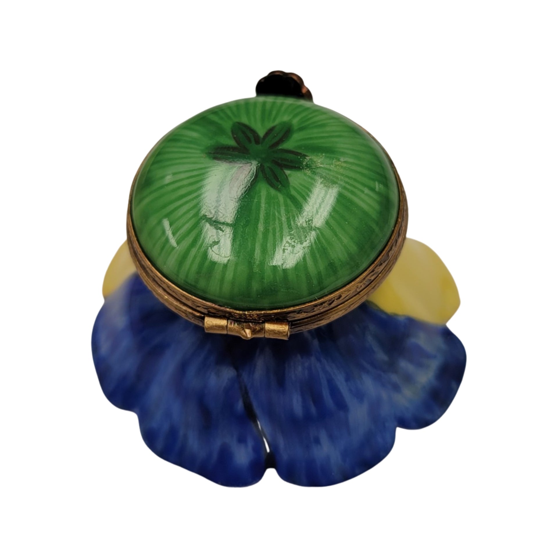 Blue Open Flower Bud Limoges Box – Handcrafted French Porcelain