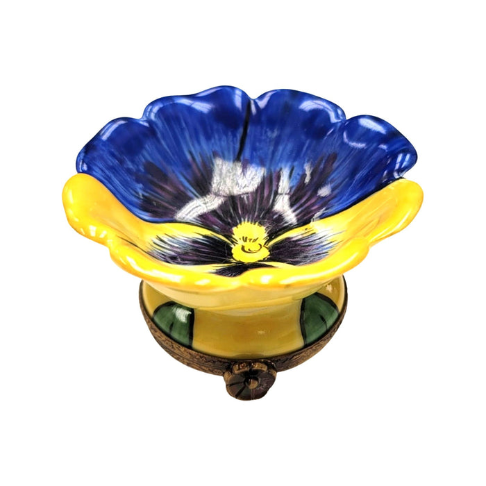 Blue Flower Bud Limoges Box for Elegant Gifting Porcelain Limoges valentine rose flower French Trinket Box