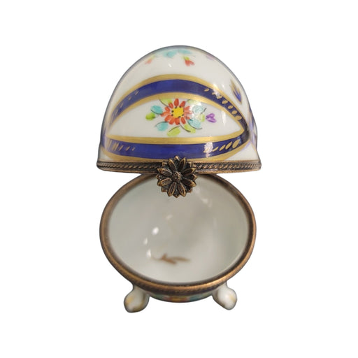 Blue Footed Egg Trinket Box for Collectors Porcelain Limoges egg French Trinket Box